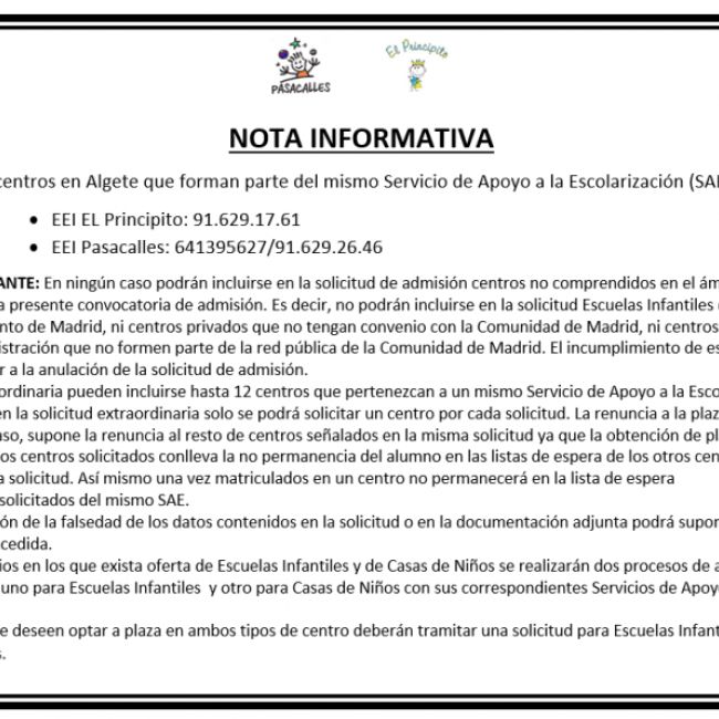 NOTA INFORMATIVA